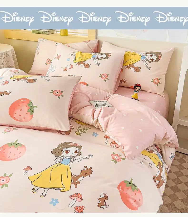 Mickey Mouse student cartoon bedding Donald Duck Mickey Minnie Daisy bed sheet quilt set three-piece comfortable home textile