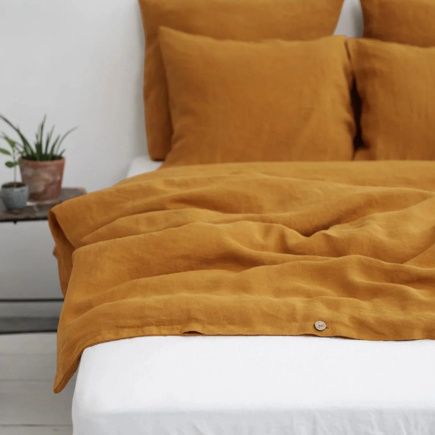 Custom Solid Color Summer Cool 4 Piece Bed Sheet and Duvet Set Nordic white bedding For Hotel Naked Sleeping Han Linen 4 PCS Set