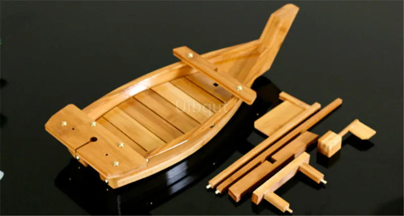 Japanese Cuisine Sushi Boats seafood Tool Wooden Shop Model Wood Handmade Simple ship Sashimi Assorted Cold Dishes sushi plate