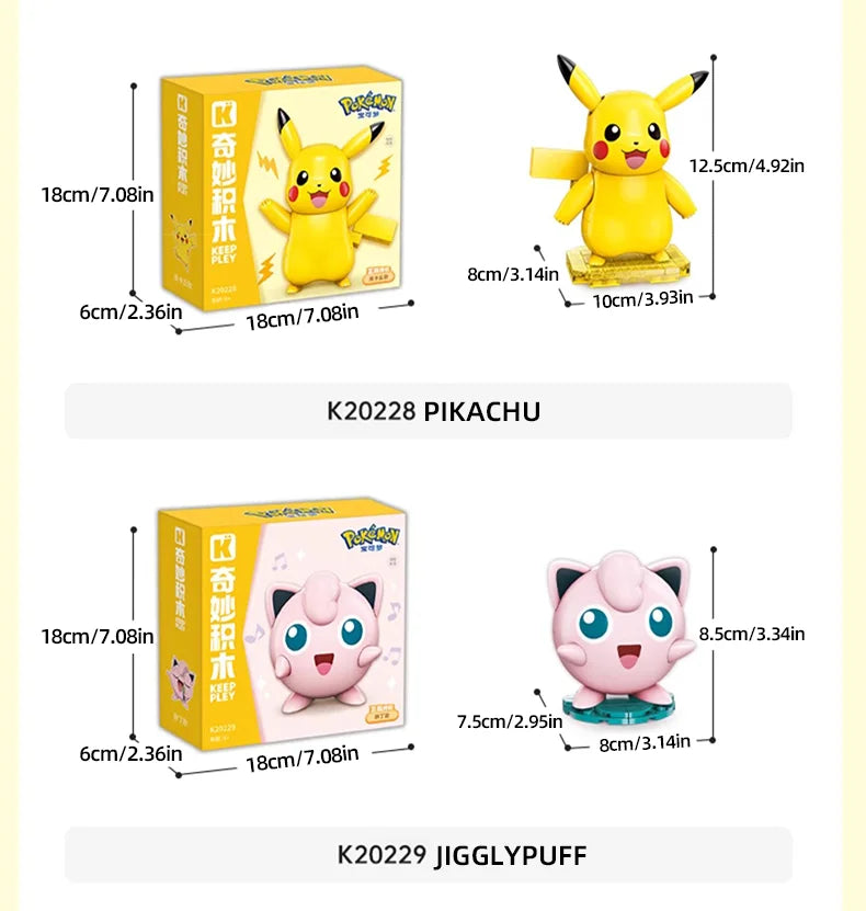 Original Pokemon Building Blocks Pikachu Gengar Snorlax Anime Cartoon Bricks Sets Movie Dolls Model Kids Toys For Children Gifts