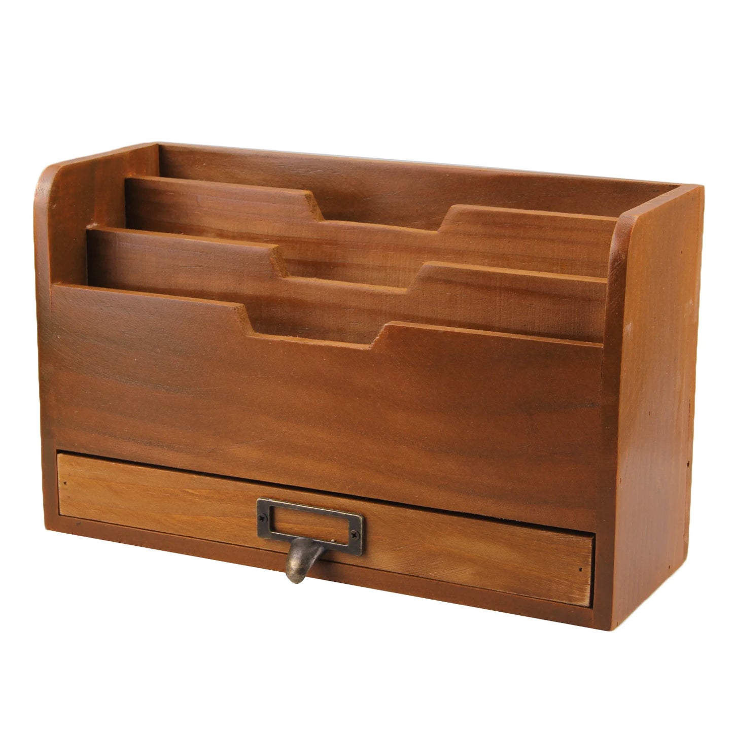 Desktop Wooden Vintage Letter Rack Grid Storage Holder File Wall Mounted Office Post Mail Document Paper Home Card lovable