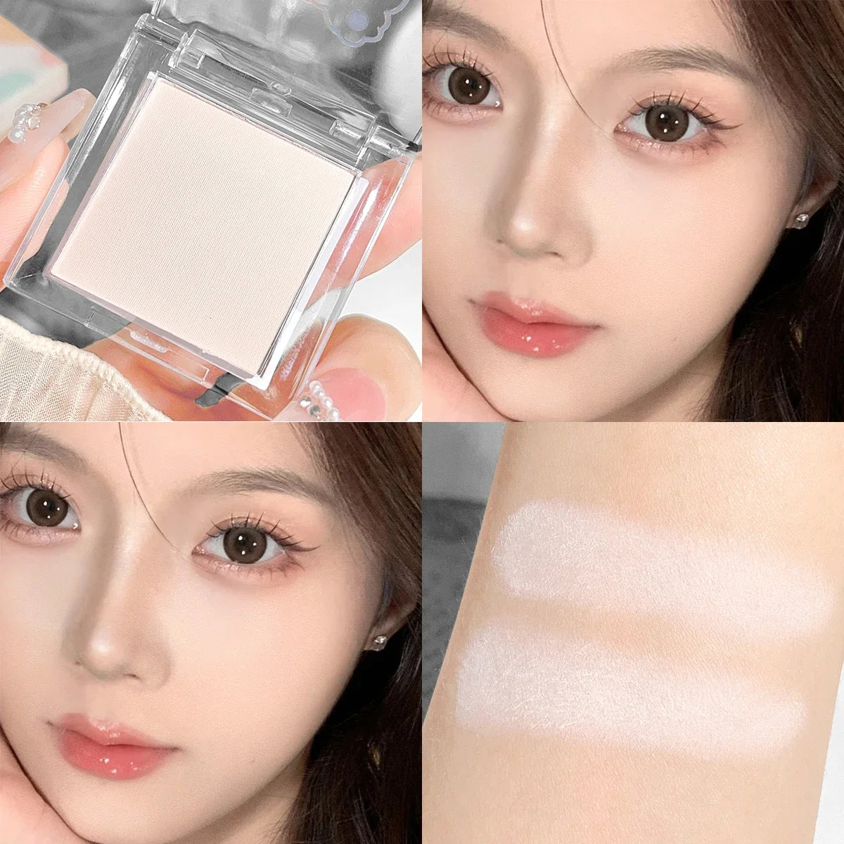 Monochrome Matte High-gloss Eyeshadow Powder Delicate and Long-lasting Color Development Natural Brightening and Grooming Makeup