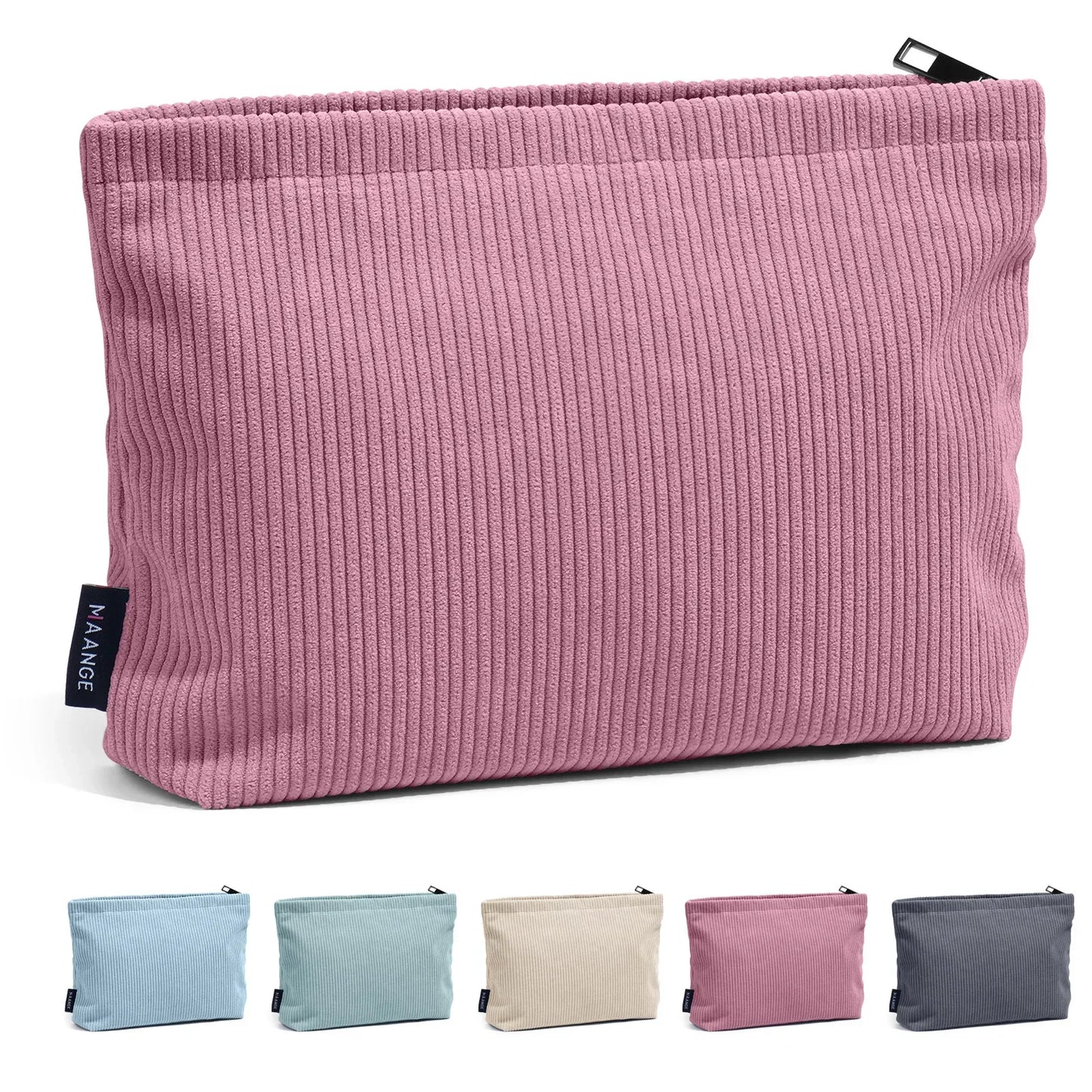 Corduroy Travel Cosmetic Bag Portable Makeup Storage Bag Purses Women Large Capacity Zipper Make Up Organizer Storage Clutch