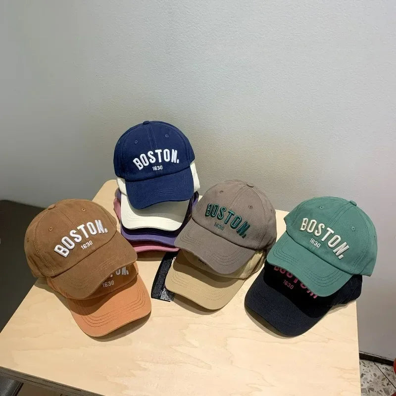 Solid Colors Letter Kids Baseball Cap Embroidery Children Girls Boys Sun Hat Spring Summer Outdoor Adjustable Visor Baby Cap