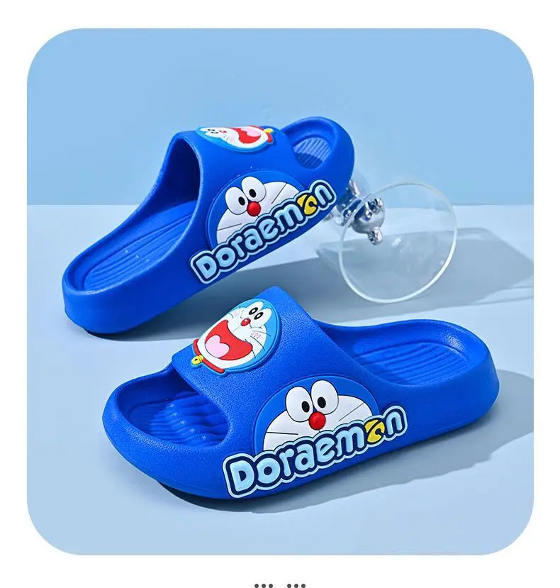 Kawaii sandals cartoon peripheral Doraemon anime cute blue fat soft-soled outer wear non-slip children's slippers gift wholesale