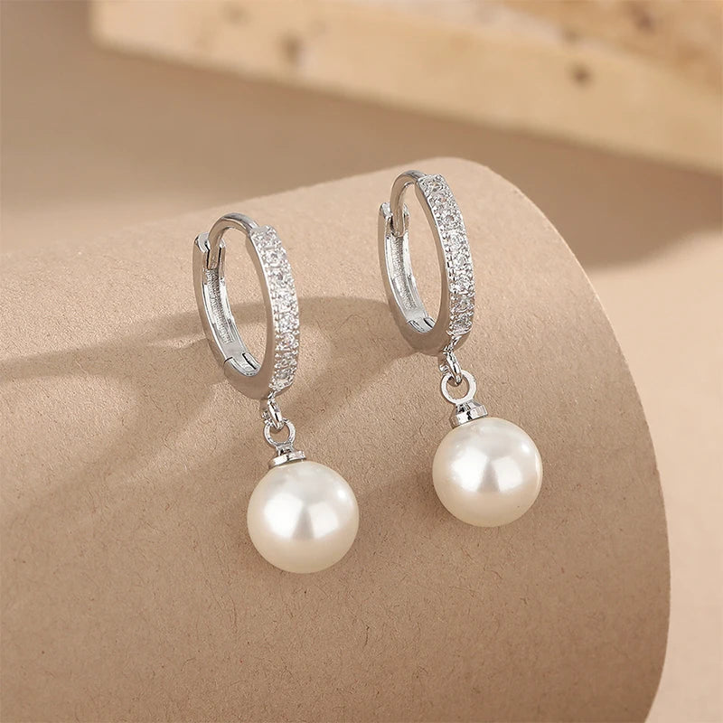 Shiny Pearl Earrings Genuine Natural Freshwater Pearl 925 Sterling Silver Earrings Pearl Jewelry For Wedding Bridesmaid Gift