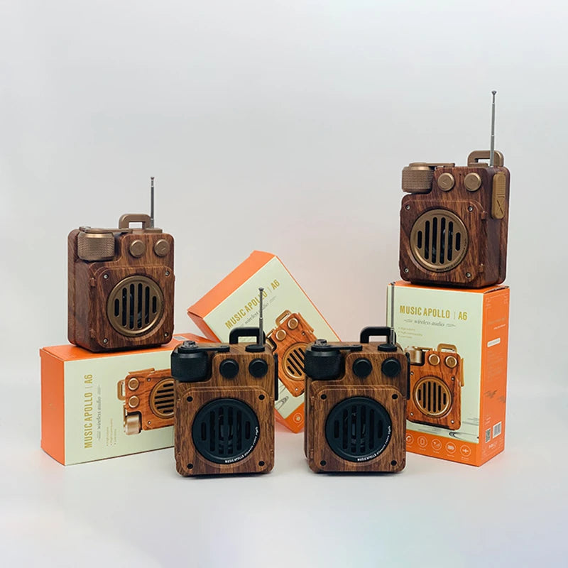 American retro mini  FM radio wireless bluetooth speaker portable subwoofer outdoor  small steel gun creative caixa de som