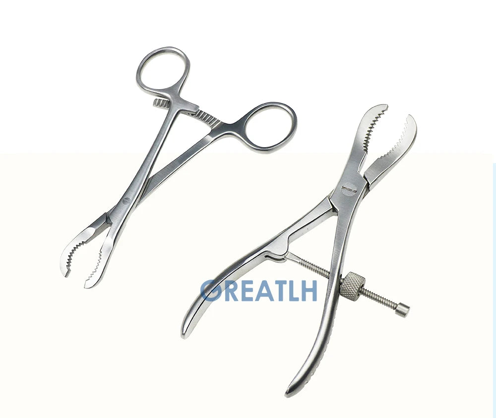 Bone Holding Forceps Stainless Steel Toothed Phalanges Reduction Forceps Veterinary Orthopedics Instruments 1pcs pet