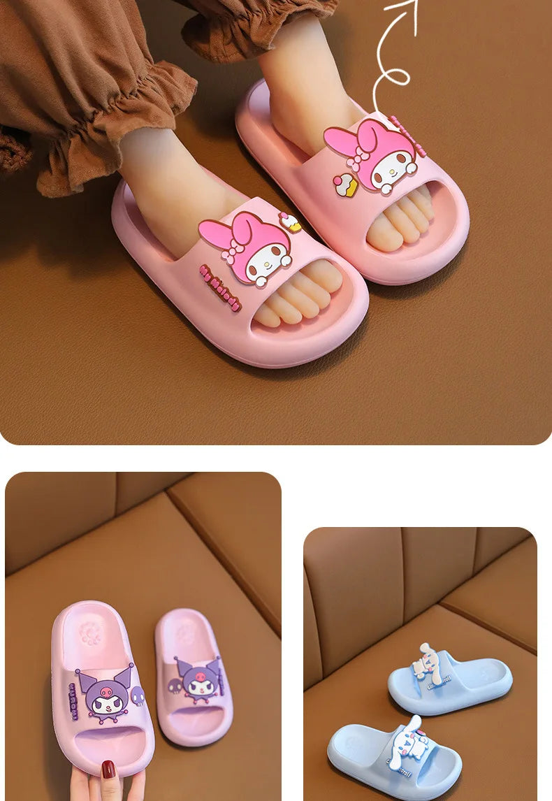 Sanrio Children's Slippers Baby Indoor Flip-Flops Boys and Girls Bathroom Non-slip Sense of Cloud Sandals