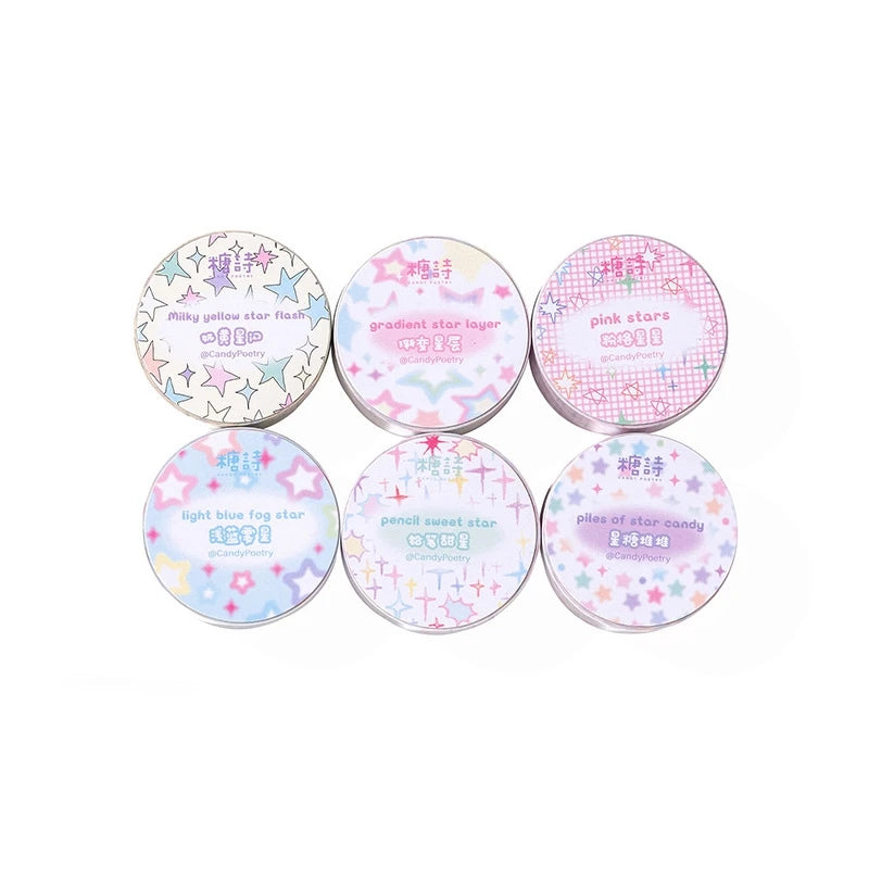 New Ins Cute Star Washi Masking Tape Scrapbooking Journal Decorative Adhesive Tapes DIY Collage Material Stationery