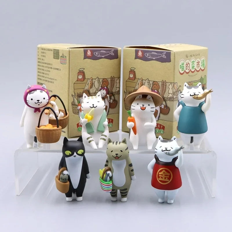 1Pc Random Send Ms Cat Blind Box Figure Toys kittens Dolls Meow Market Blind Bag Decoration Kids Christmas Surprise Gifts