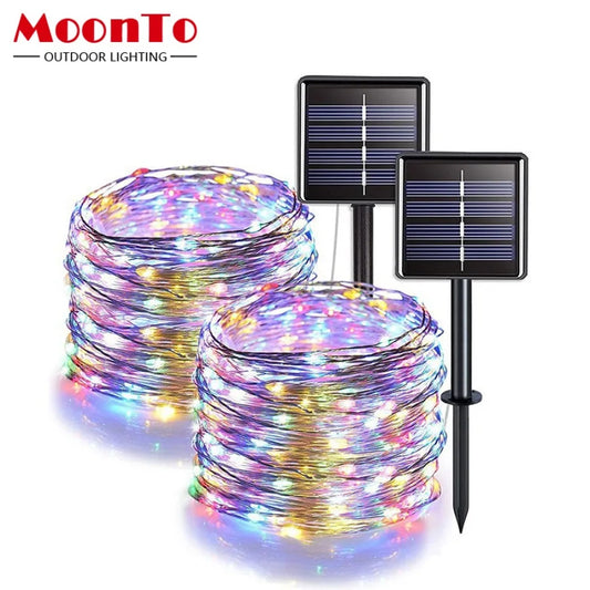 32m/22m/12m/7m LED Solar Light String Outdoor Waterproof Copper Wire Light Garden Wedding Fairy Lamp Christmas Decorative Light