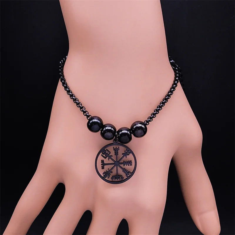 Goth Wicca Triple Moon Ghost BC Band Bracelet Flower Hecate Wheel Prince Satan Pentagram Stainless Steel Bracelets Jewelry Gift