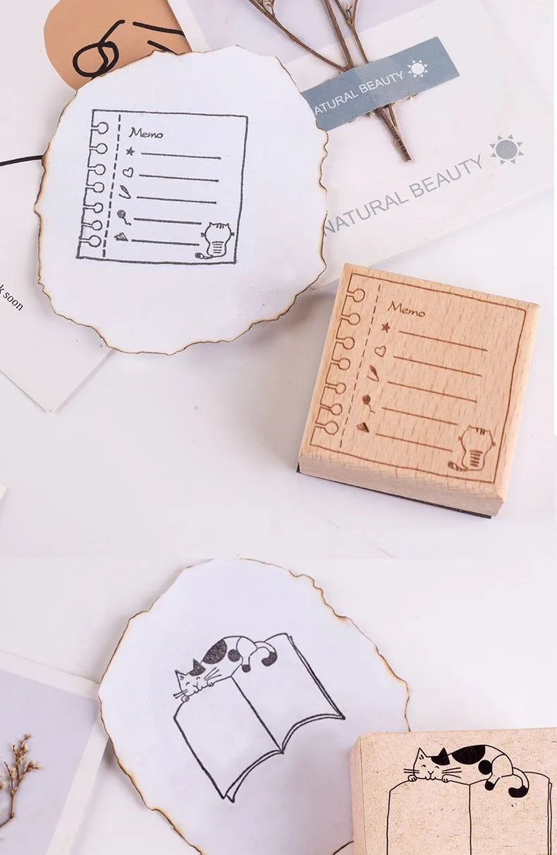 Cat Animals Wooden Rubber Stamps for Card Making Scrapbooking and Crafts