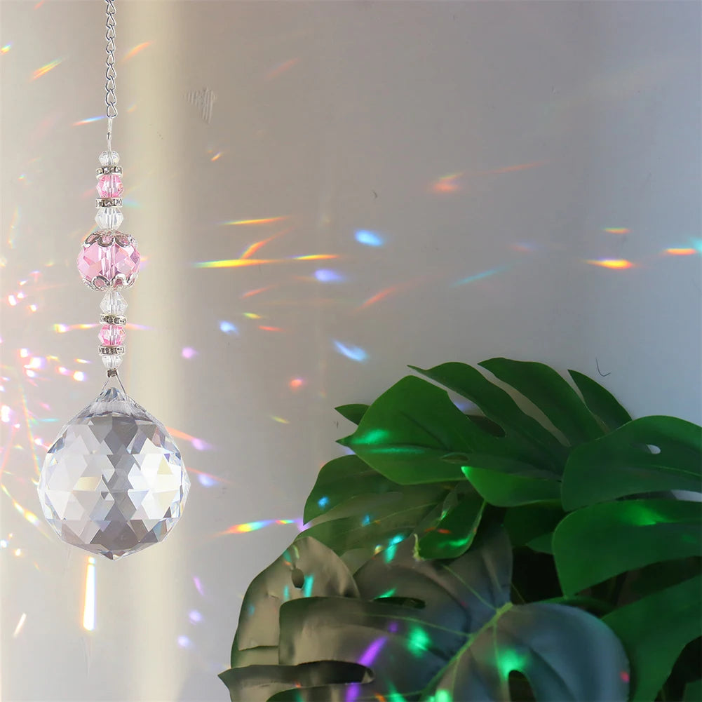 Transparent Ball Crystal Light Collection Pendant Durable Hangable Crystal Reflective Jewelry Window Accessories for Living Room