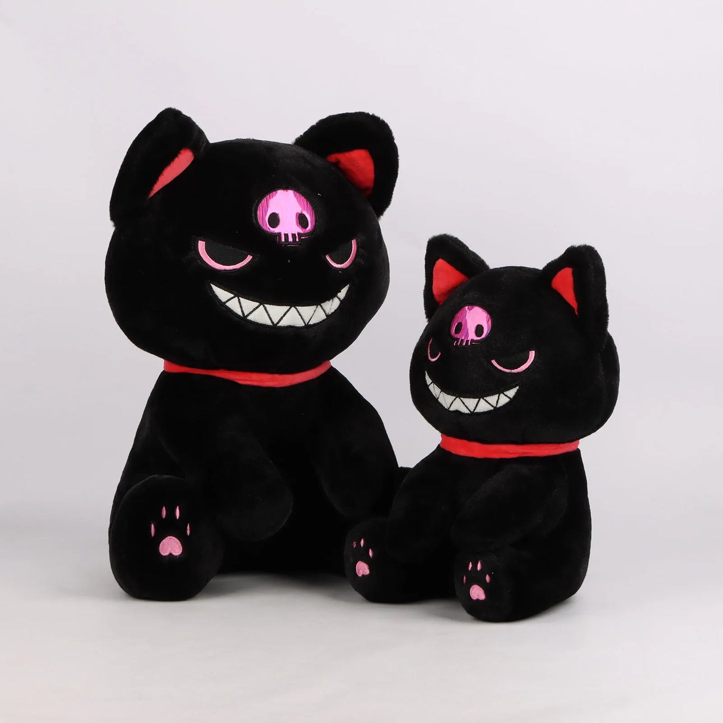 2Size Reborn Cat Plush Toys Stuffed Dark Series Gothic Lolita Cat Stuffed Animals Doll Halloween Plush Kids Toy Gifts Home Decor