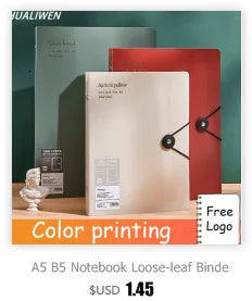 High Quality Binder Notebook A4/B5/A5 Loose Leaf Spiral Notebook Paper Diary Removable Simple Thickened Coil Shell Notebook