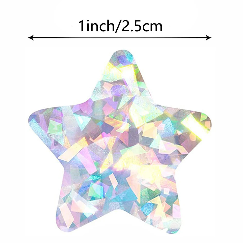 100-500pcs Holographic Silver Star Stickers For Kids Reward 1inch Foil Star Stickers Labels For Wall Crafts Classroom Supplies