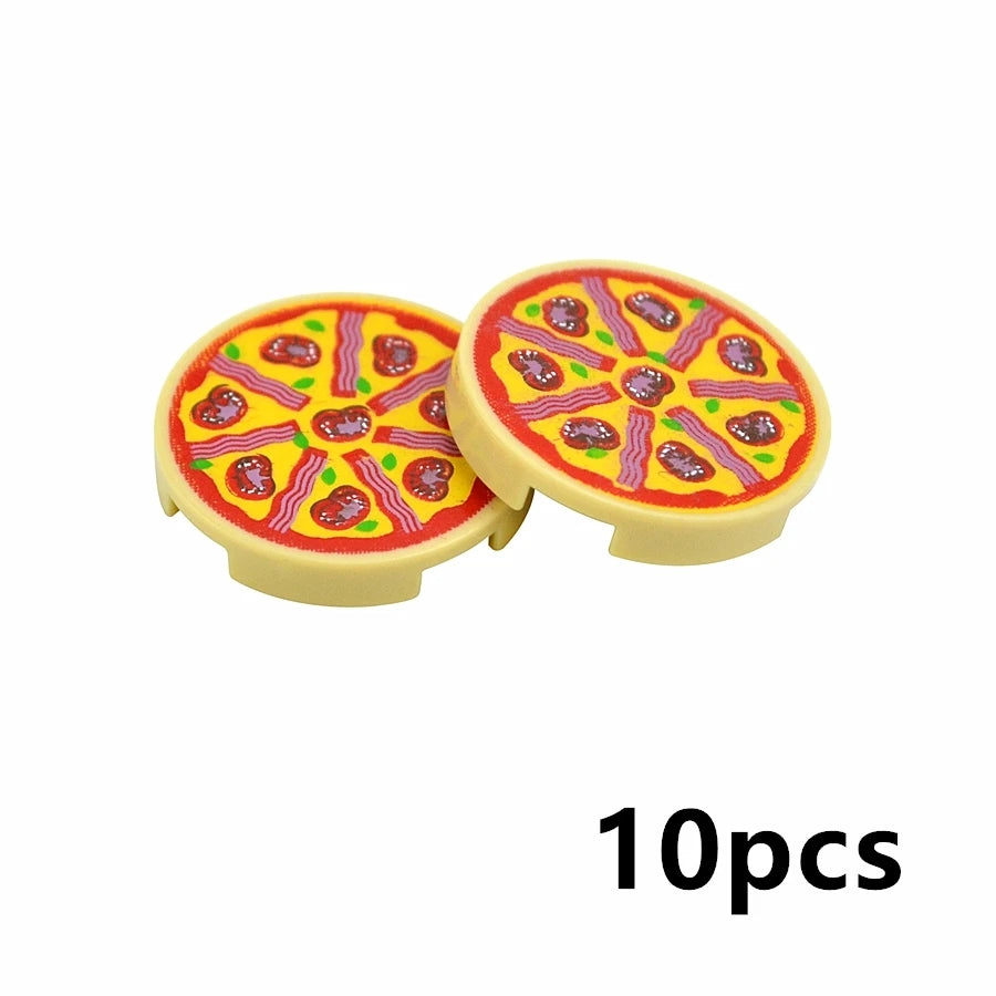 City Mini Food Toys Building Blocks Hamburger Fries Bread Pizza Cake Dessert Food Chocolate Fish Cookies MOC Bricks Kids Gift