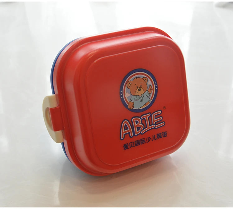 Cute Portable Colorful Cartoon Lunch Box Microwaveable Kids 2 Layer Food Fruit Container Picnic Outdoor Bento Box Child Gift