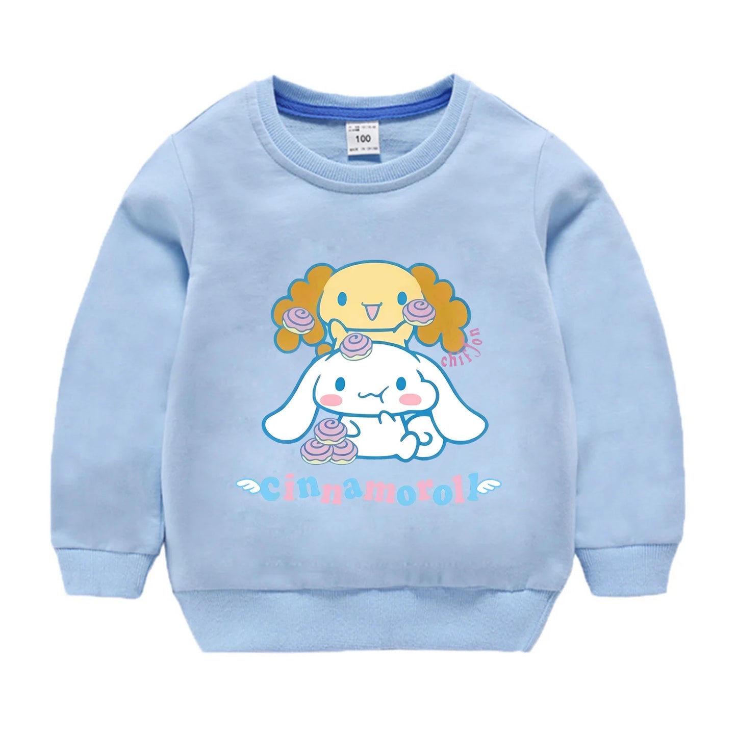 Sanrio Cinnamoroll Thin Hoodie for Children Kawaii Anime Clothing for Girl Boys Cute Trendy Hoodies Baby Clothes Sweatshirt Tops