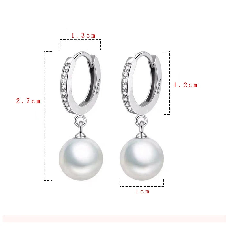 Shiny Pearl Earrings Genuine Natural Freshwater Pearl 925 Sterling Silver Earrings Pearl Jewelry For Wedding Bridesmaid Gift