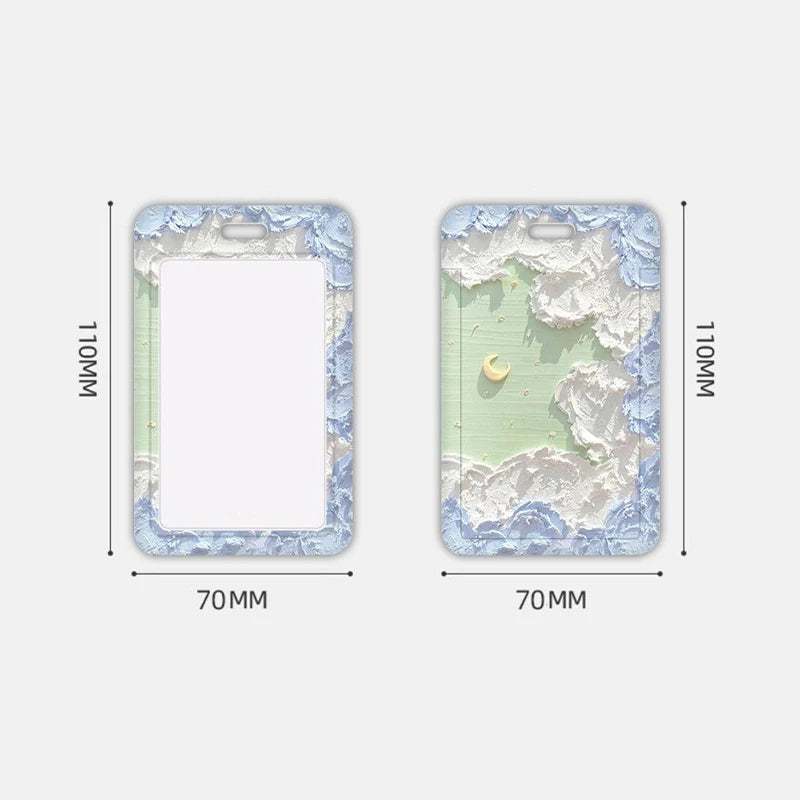 Cartoon Ins Photocard Holder Keychain Kpop Students Card Protectors Pink ID Bank Cards Cover School Stationery
