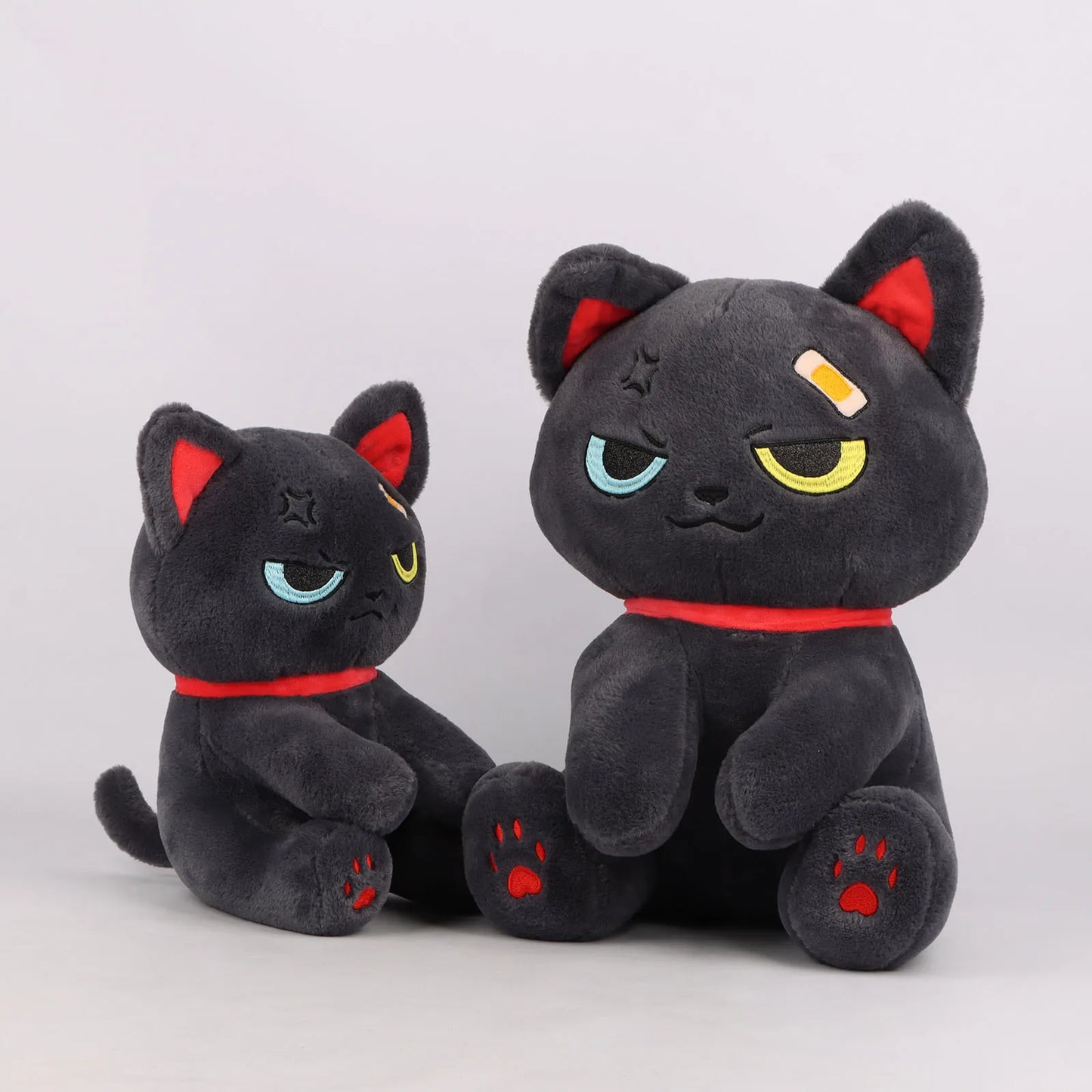 2Size Reborn Cat Plush Toys Stuffed Dark Series Gothic Lolita Cat Stuffed Animals Doll Halloween Plush Kids Toy Gifts Home Decor