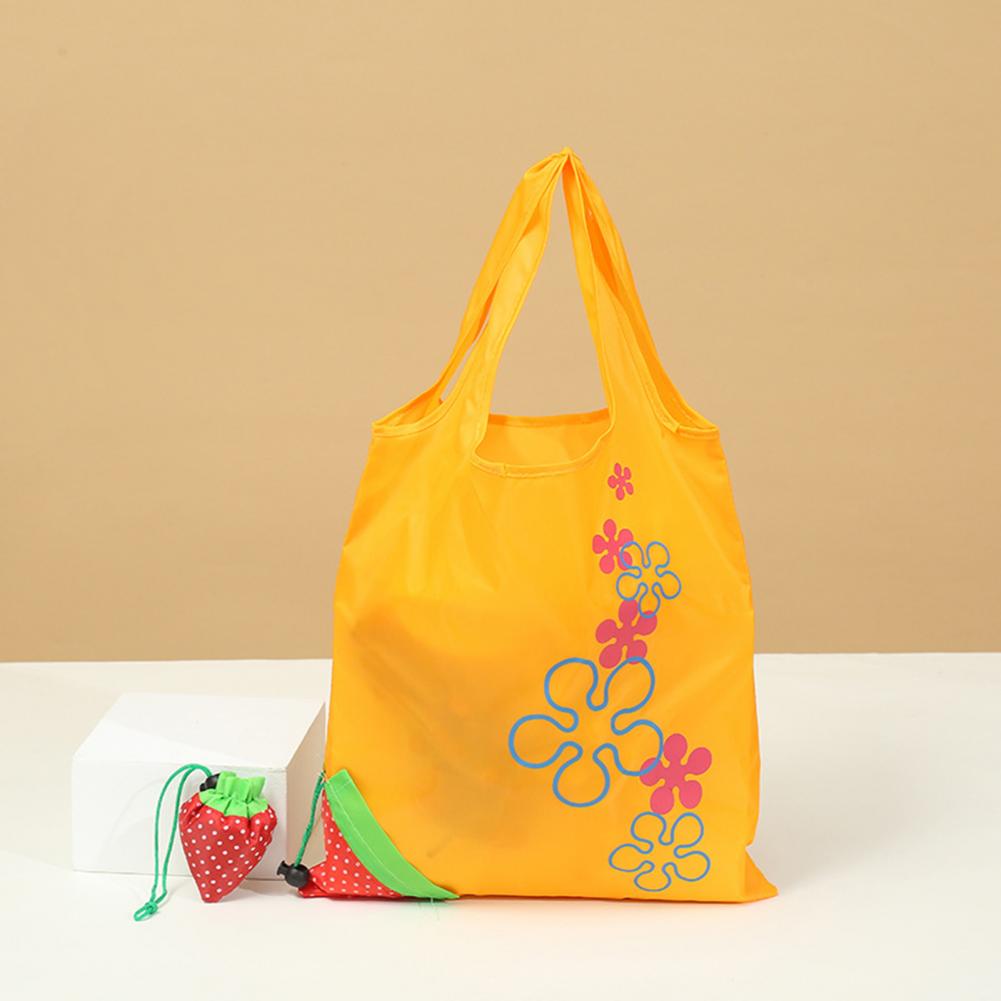 Strawberry Grocery Bag 10L Storage Bag Foldable Large Capacity Reusable Eco-friendly with Handle Item Storage Oxford Cloth Colla