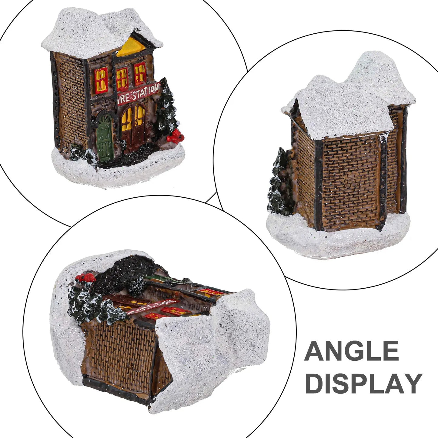 Christmas Pendant Drop Ornaments Brightness LED Light Up Small Village House Scene Christ Home Decoration Ornament Party Supplie