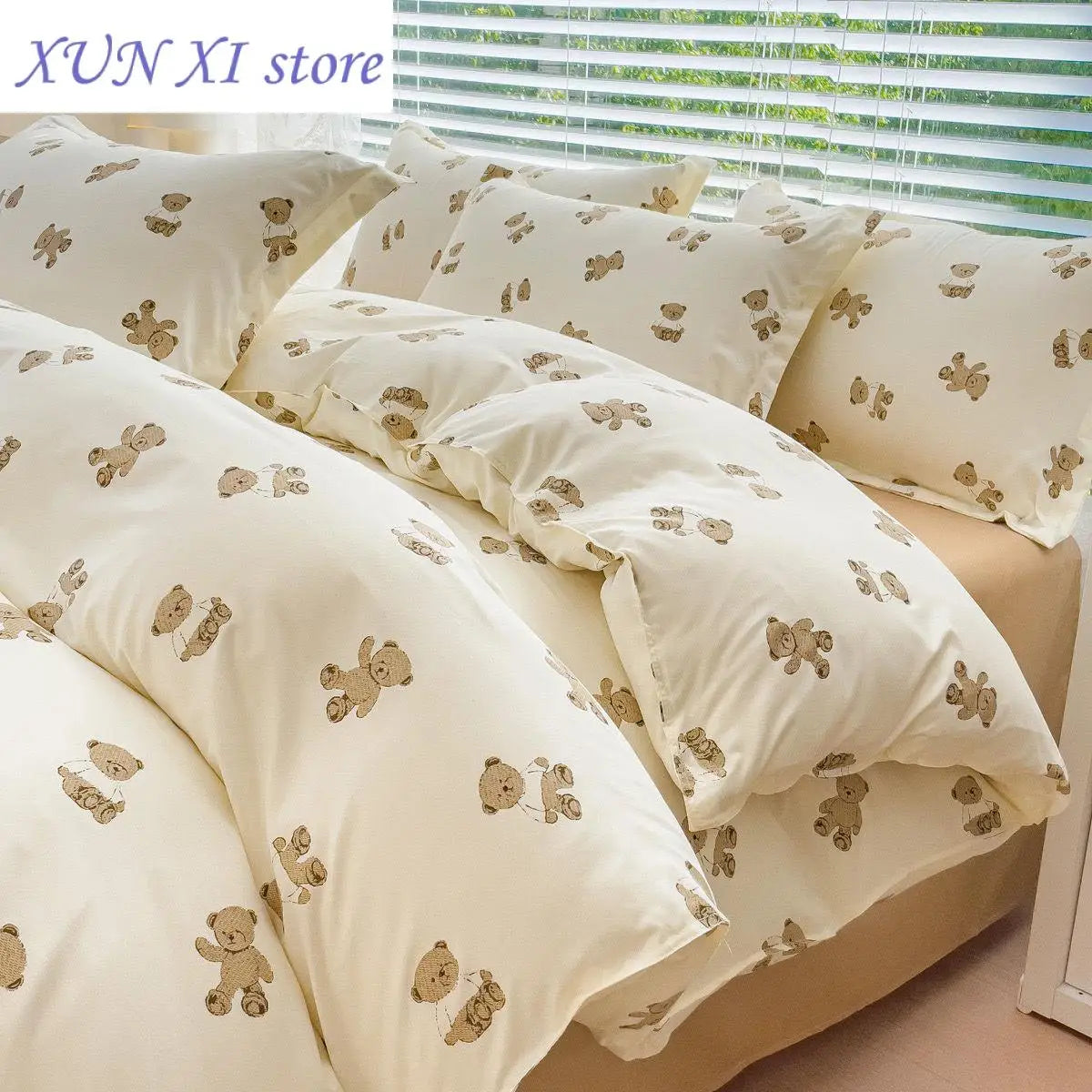 Romantic Bedding Set Floral Ins Style Duvet Cover Flat Sheet with Pillowcases Single Queen Full Size Boys Girls Korean Bed Linen