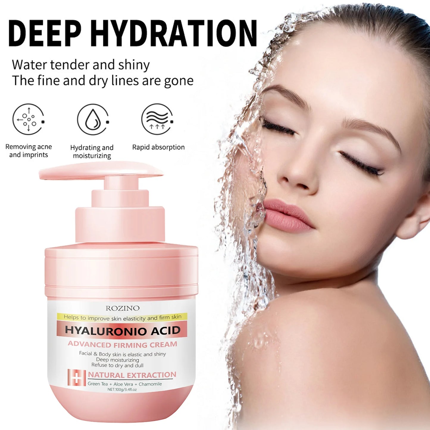 100g Hyaluronic Acid Firming Face Cream Moisturizes and Locks Water Lifts and Brightens Skin Can Be Used on The Whole Body