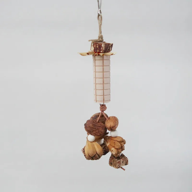 Bird Parrot Toy Large Parrot Toy Natural Wooden Blocks Bird Chewing Toy Parrot Cage Bite Toy Suits for Macaws Parrots