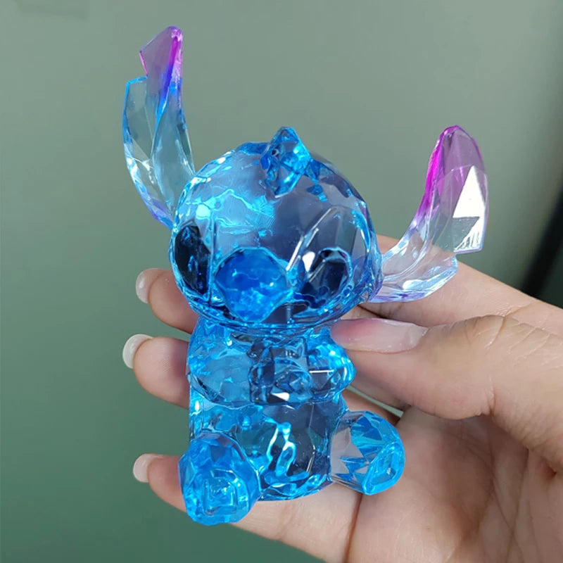 Stitch Crystal Ornaments Cute Resin Car Interior Decoration Children's Desktop Transparent Figure Cartoon Creative Gift