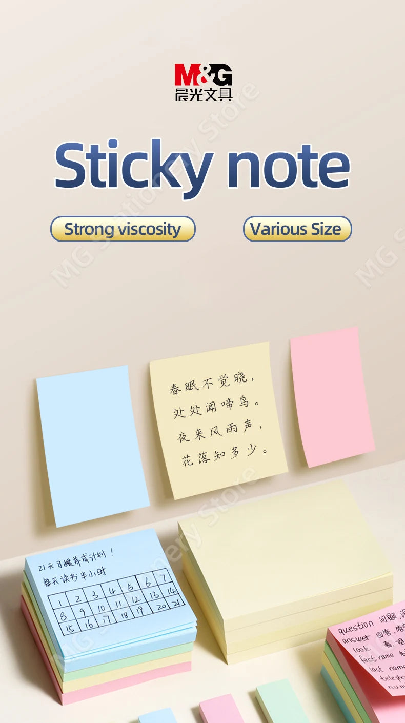 M&G Posted It Sticky Note Pads Colorfull Notepad Posits bookmark Memo pad Index Tabs Page Marker School Stationery Office Supply