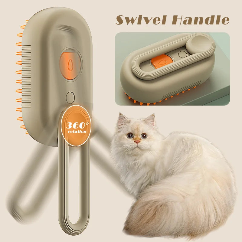 Pet Steam Brush Removes Floating Hair Doesn't Hurt Skin Dog Bathing Hair Removal Brush Cat and Dog Cleaning Supplies Cat Comb