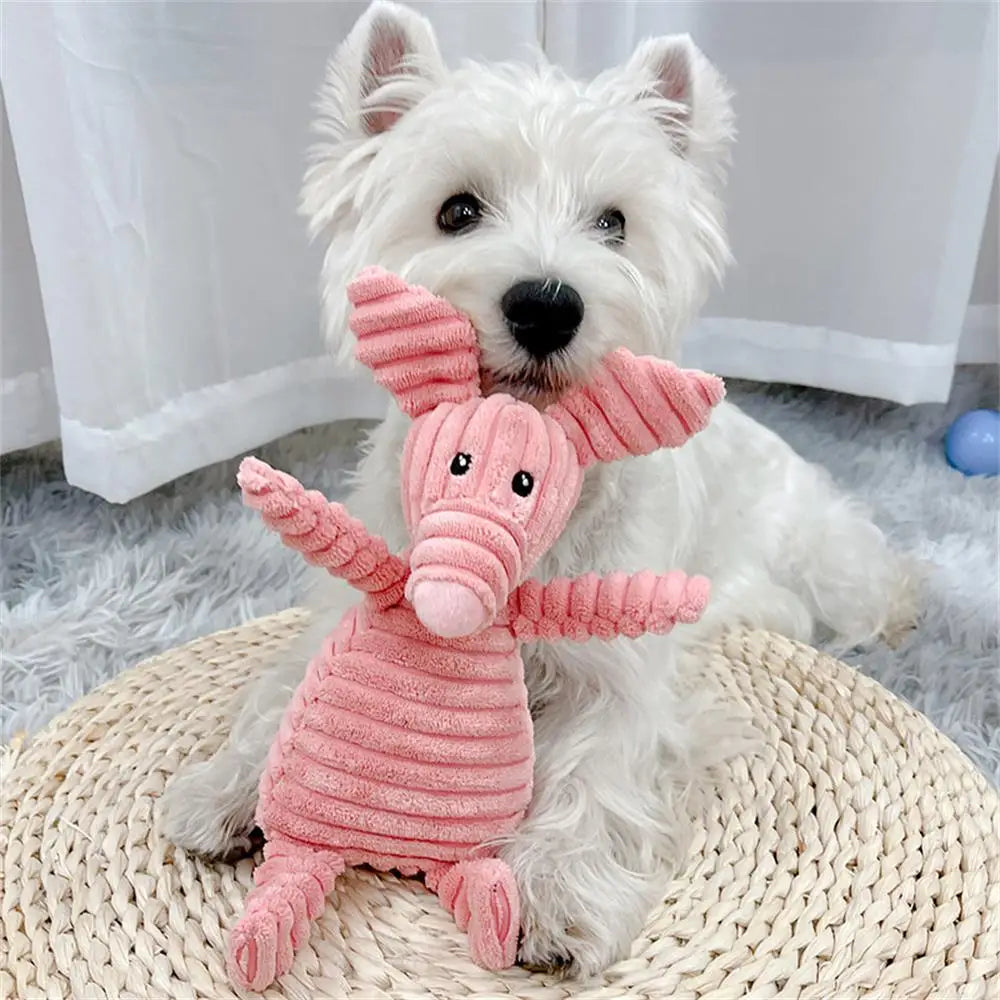 Plush Dog Toys Corduroy Animal Shape Dogs Chew Squeaky Toy Bite Resistant Molar Teeth Cleaning Puppy Training Interactive Toys