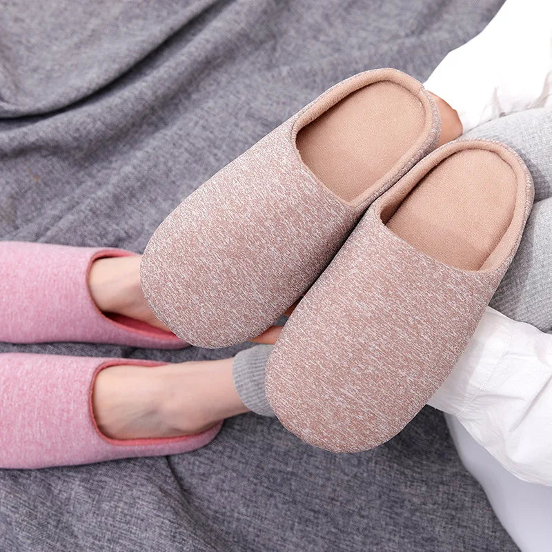 Winter Home Women Soft Fur Slippers Warm Soft Indoor Flat Slides Nonslip Cotton Couples Autumn Shoes Bedroom Slience Flats