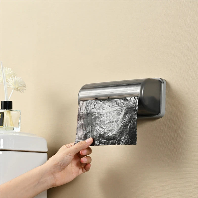 Trash Bags Storage Box Wall Mounted Kitchen Bathroom Plastic Garbage Bag Container Dispenser Home Storage Trash Bags Holder