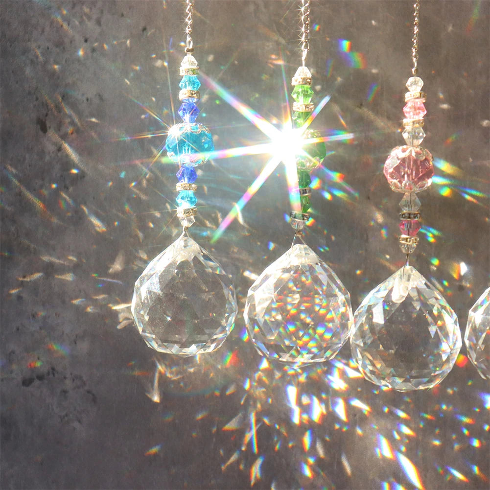 Transparent Ball Crystal Light Collection Pendant Durable Hangable Crystal Reflective Jewelry Window Accessories for Living Room