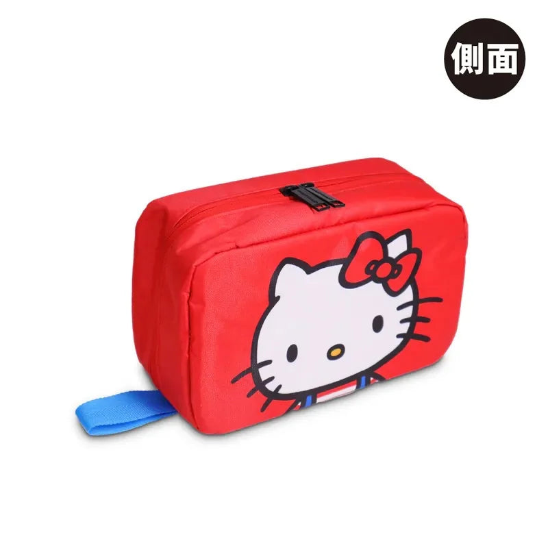 Sanrio Hello Kitty Portable Large Capacity Hangable Cartoon Fold Cosmetic Storage Bag Wall Handbag A Birthday Gifts for Girls