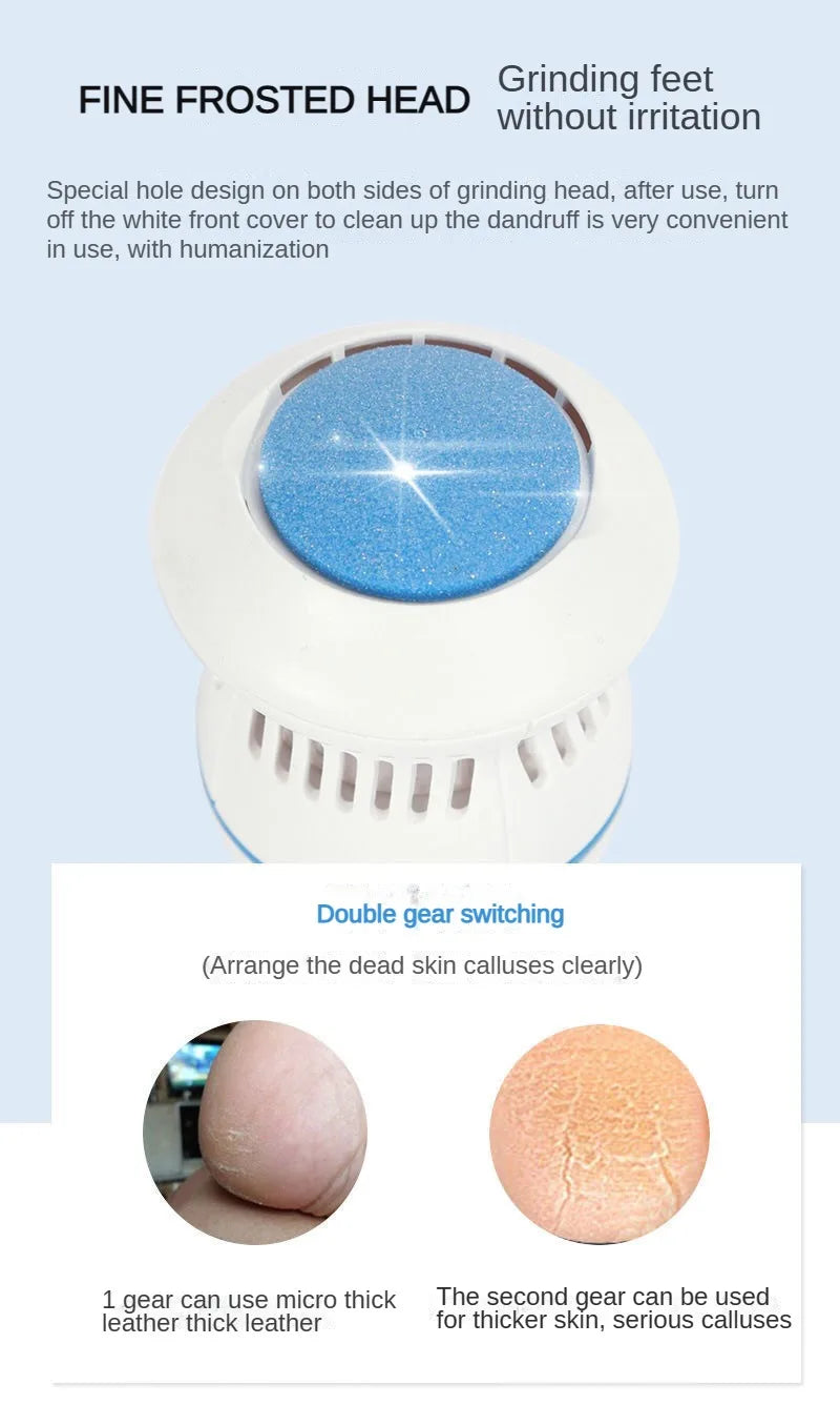 Electric Foot Grinder with Automatic Vacuum USB Rechargeable Two-speed Adjustment and 6 Grinding Heads Callus Dead Skin Removal