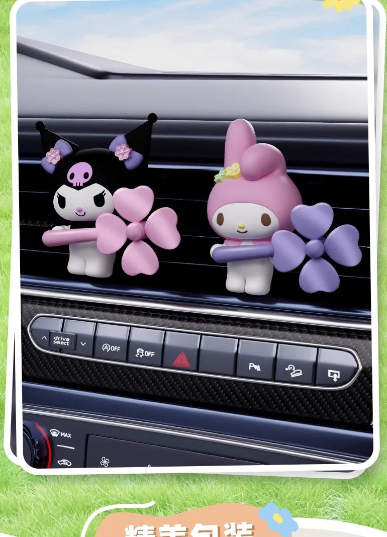Anime Sanrio Kuromi Cinnamoroll Car Fragrance Mymelody Pompompurin Smell In Styling Vent Diffuse Propeller Clip Perfume Accessor