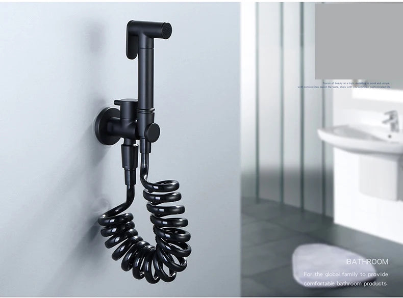 Brass Handheld Toilet bidet sprayer set Accessories Black Bidet Faucet for Bathroom sprayer shower head self cleaning White
