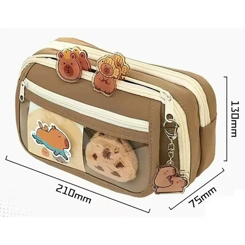 Cute Fabric Pencil Case Kawaii Large Capacity Animal Zipper Kids Bag Children'S Boys' Pen Pouch Girl School Case Supplies