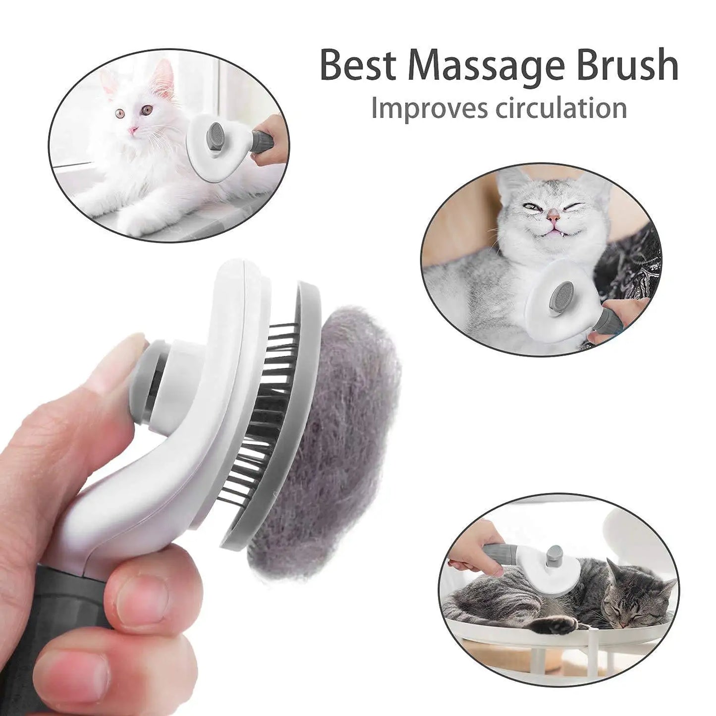 Pet Comb Cat Comb Dog Fluffy De-Fluffing Hair Needle Comb Self-Cleaning Needle Comb Pet Supplies