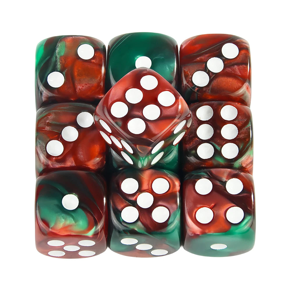 Premium Quality Pip D6 Dice Set for Table Board Gaming - 12mm Mixed Color, Pack of 10