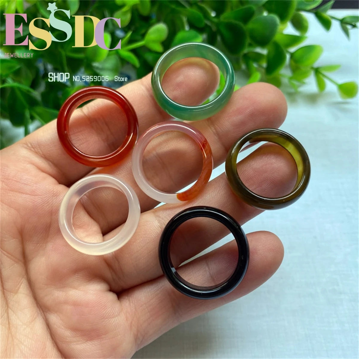 Hot Sale Natural stone rings jewelry a diversity of stones Six kinds of models Unisex Circle Natural Stone Finger Rings charms