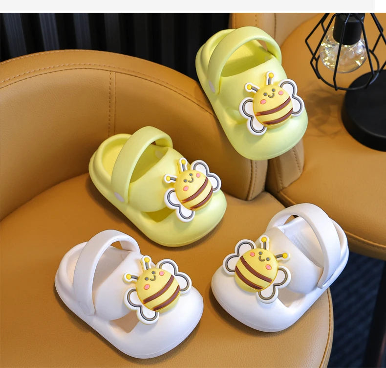 Children Garden Shoes Cute Bee EVA Cartoon Beach Sandals Babies Summer Slippers Soft Kids Indoor Outdoor Slippers Flip Shoes