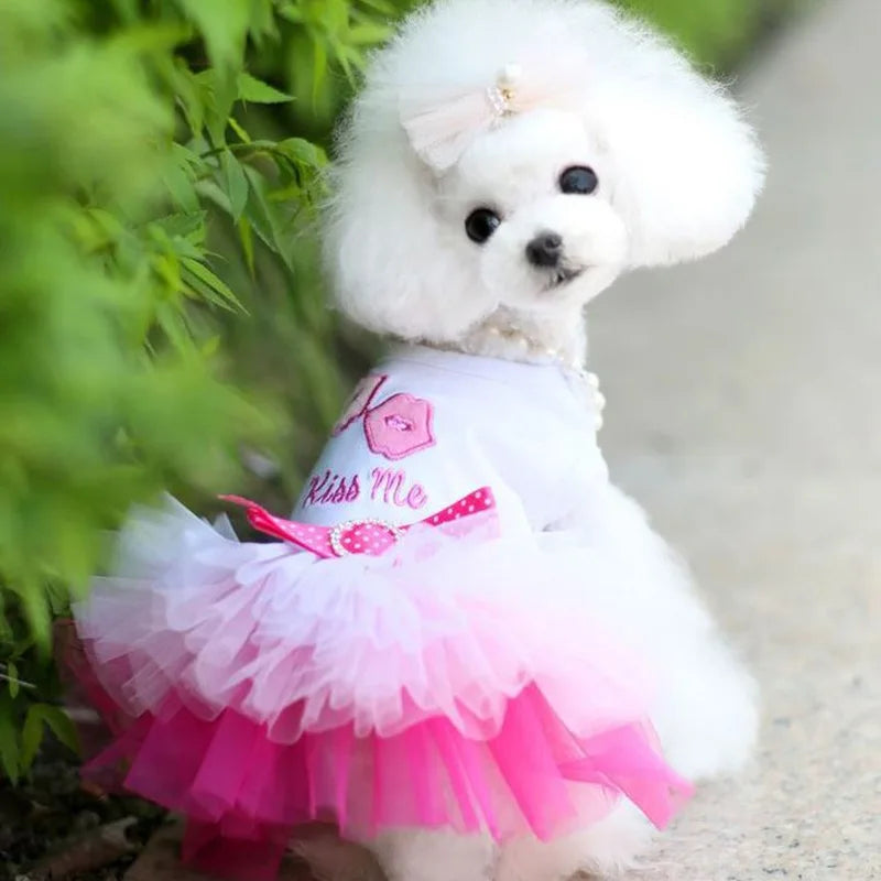 Summer Pet Princess Clothes Pet Dog Dress For Dogs Skirt Cotton Dog Wedding York chihuahua poodle For Dogs Skirts Cat Dresses